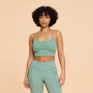Blogilates Corset Crop Bralette Sports Active Tank - Hedge Green